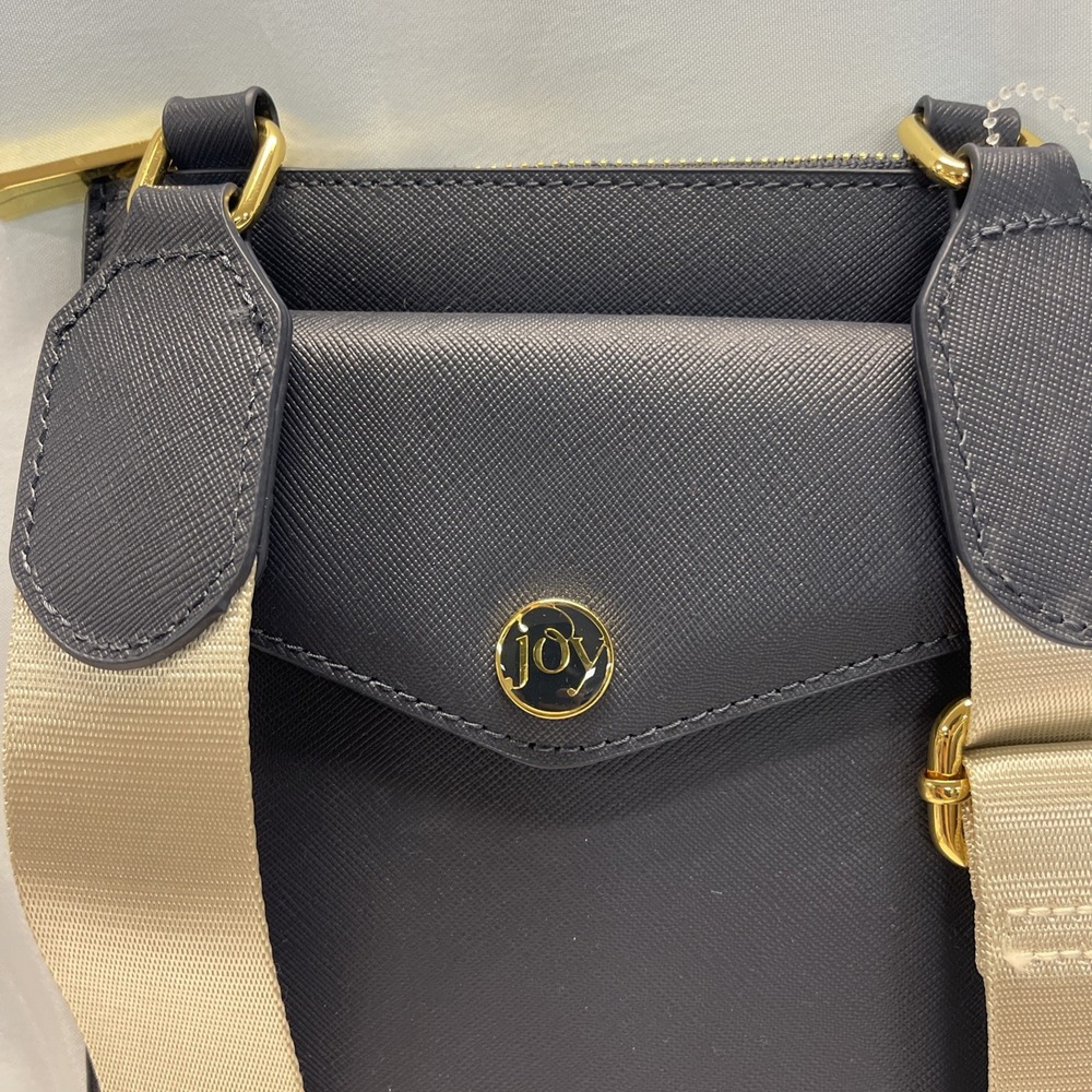 Joy Slim &Chic 100 % Leather Slimline crossbody Bag Blue NWOT